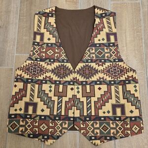 Vintage Aztec Western Style Tapestry Vest